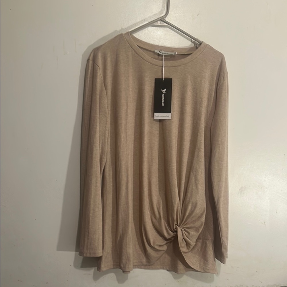 Tan Long Sleeve Top sz yidarton